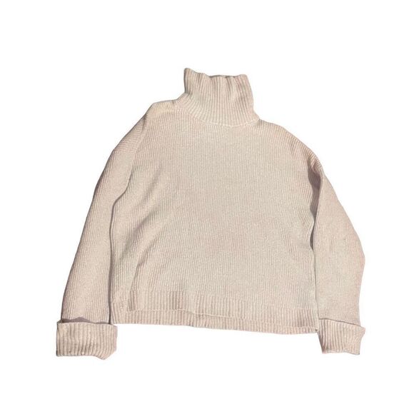 Womens PINK Chelsea.28 Turtleneck Sweater SZ M WOOL Blend Ribbed Medium - Picture 1 of 14